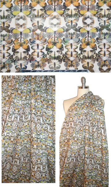 Italian 'lepidopterist' cotton lawn 1.375 yd