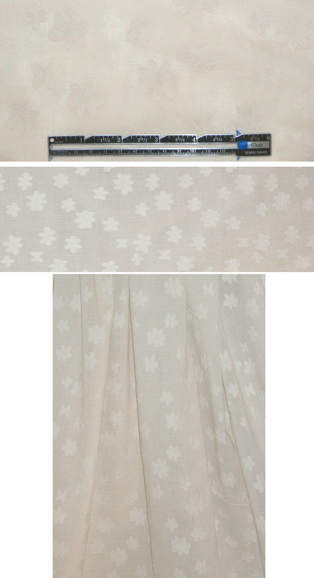 Italian natural clipped floral design cotton .66 yds