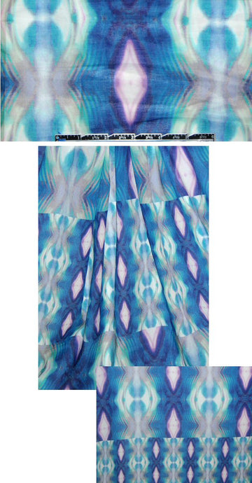NY designer totem digital cotton/silk panel woven 2 yd