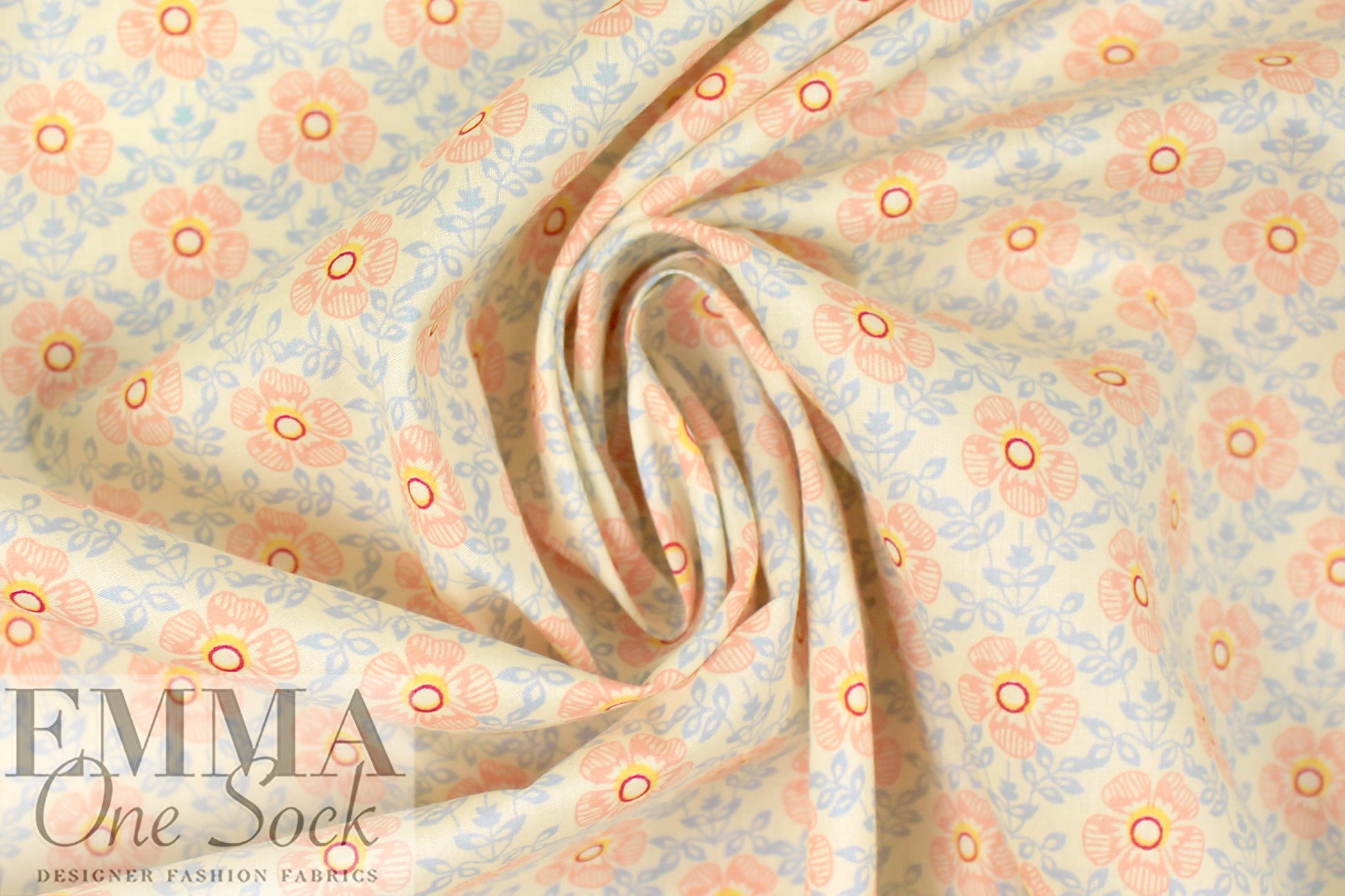 CA designer 'quiet flowers' cotton lawn woven 1.625 yd