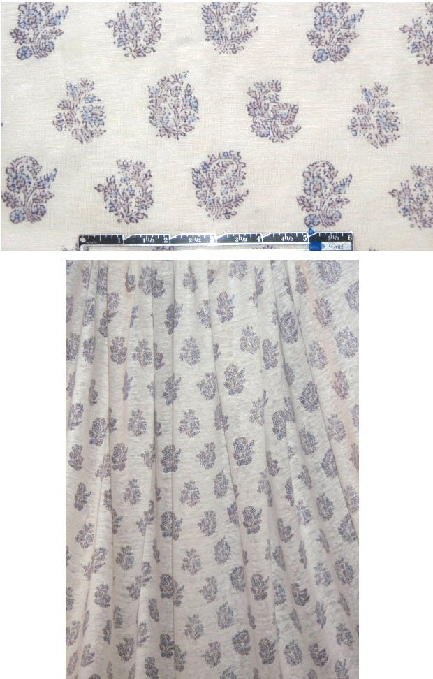 NY designer flower emblem linen knit