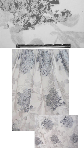 Italian 'shades of gray' floral cotton shirting