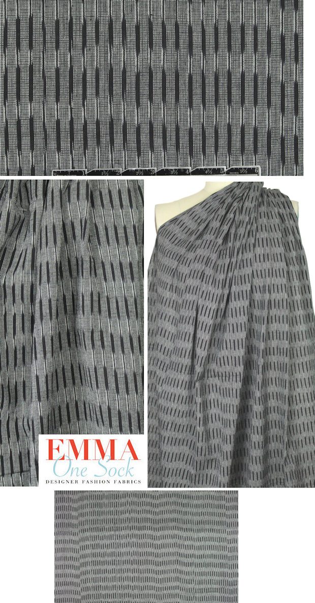 Japanese yarn-dyed stripey cotton woven - black/white