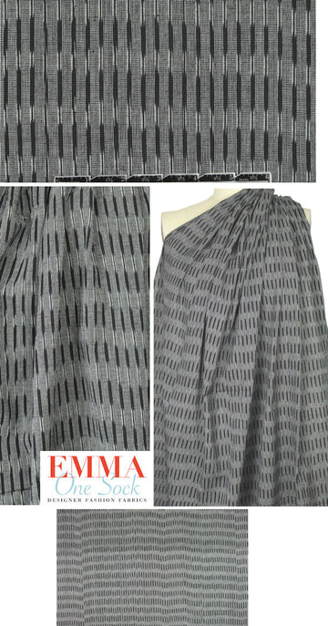 Japanese yarn-dyed stripey cotton woven - black/white