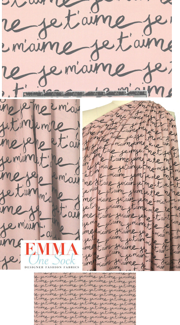 NY designer 'je t'aime, je m'aime' cotton stretch shirting 1.66 yds