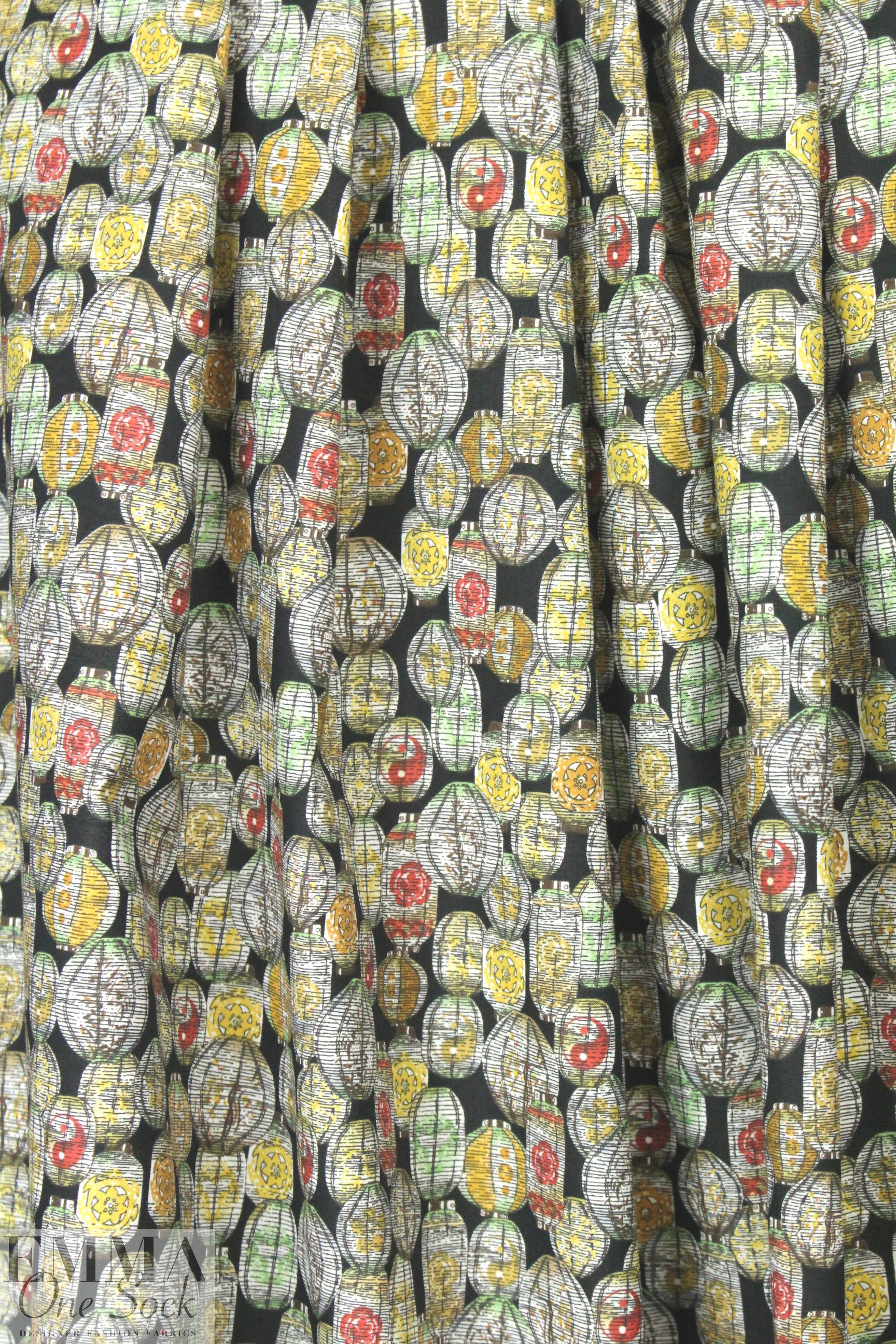 T0ri Richard 'lanterns' screen printed cotton lawn