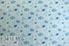 NY designer deco floral cotton poplin - wisteria/cadet