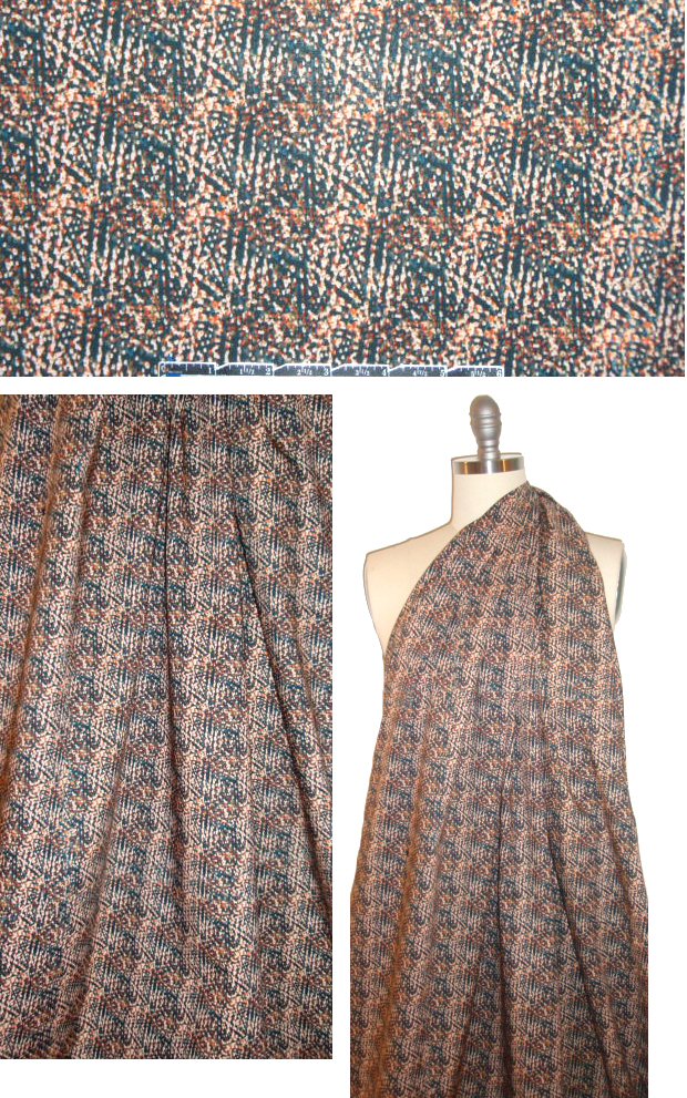 Italian mallard/spice mottled graphic cotton shirting 1.5 yd