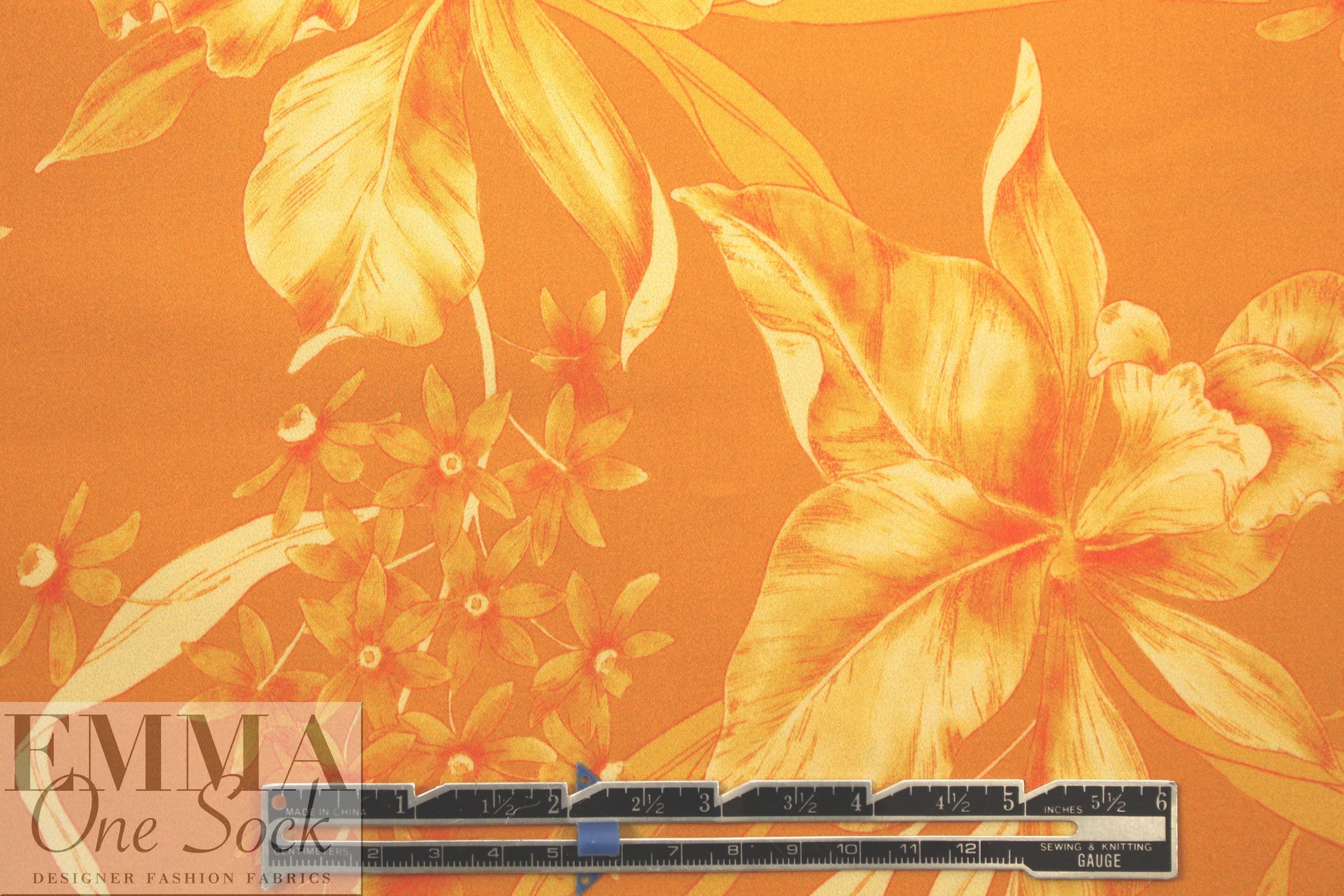 NY designer citrus floral cotton stretch shirting