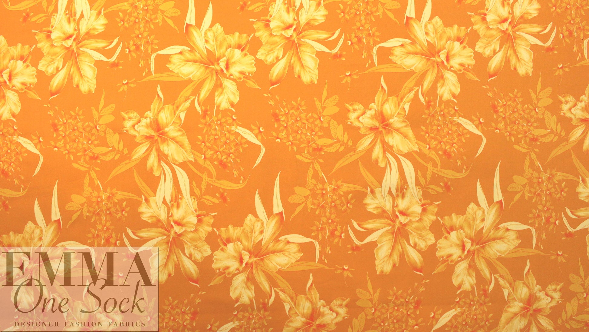 NY designer citrus floral cotton stretch shirting