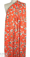 'mandarin primrose' cotton lawn - mandarin/driftwood .5 yds