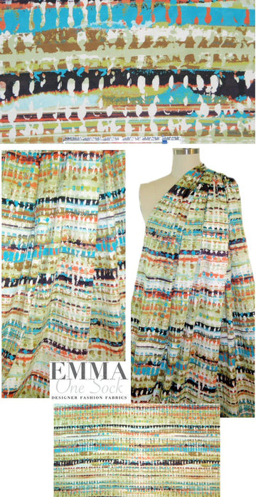 Italian cotton paint splatter stretch shirting