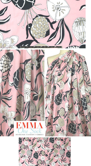 Italian 'botanical fantasy' cotton lawn 2 yd