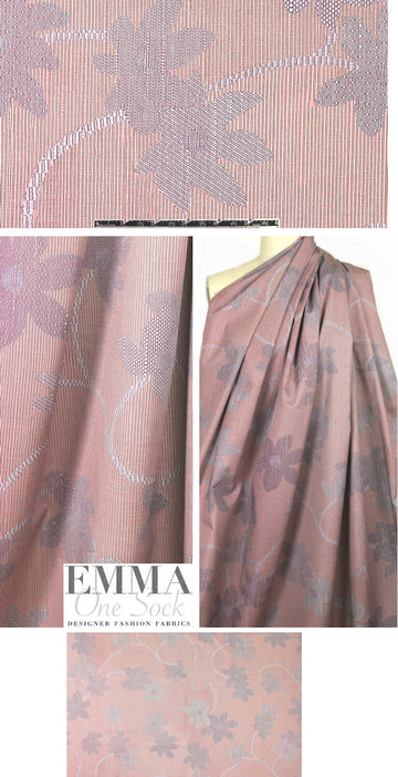 Italian mauve/plum floral cotton broadcloth