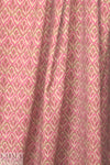 NY designer pink/olive/tan graphic cotton woven