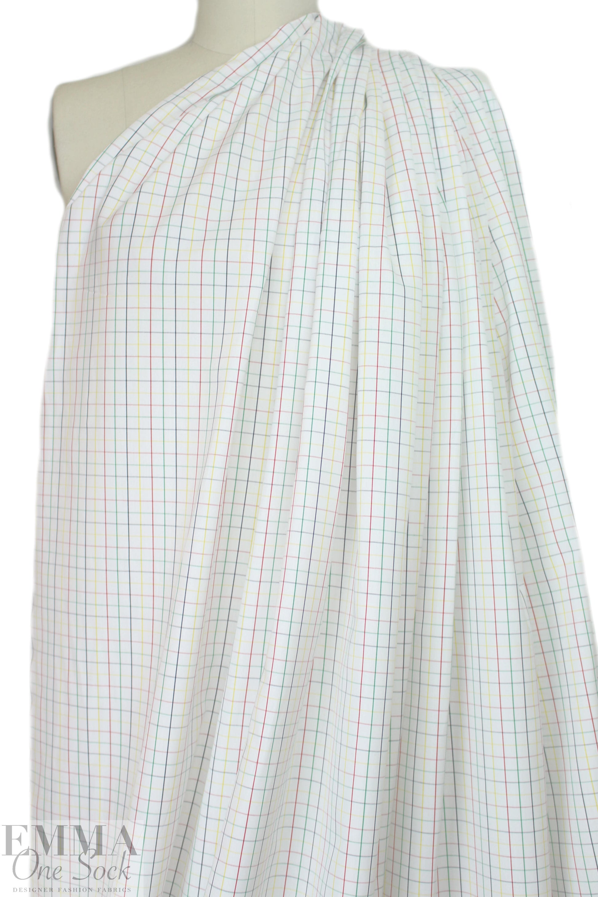 Italian cotton shirting - colorful grid