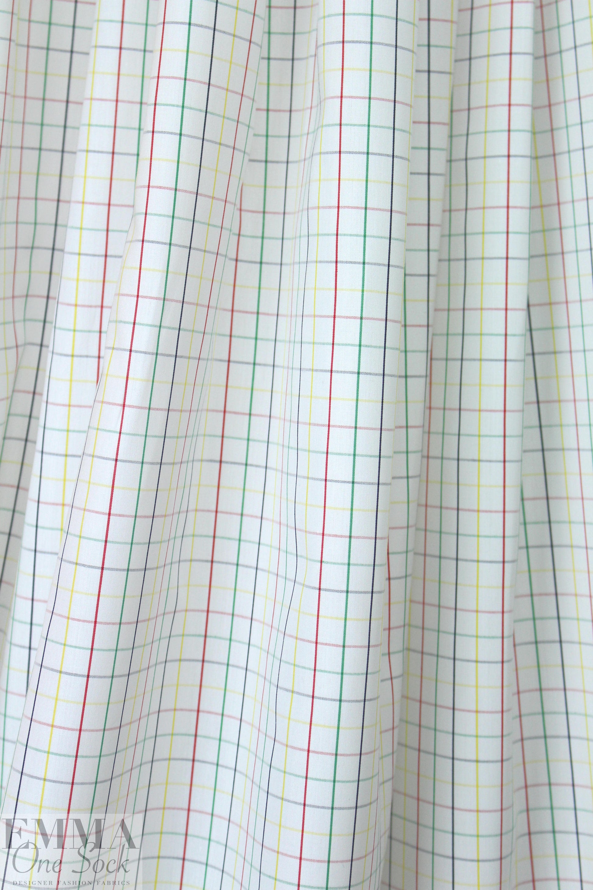 Italian cotton shirting - colorful grid