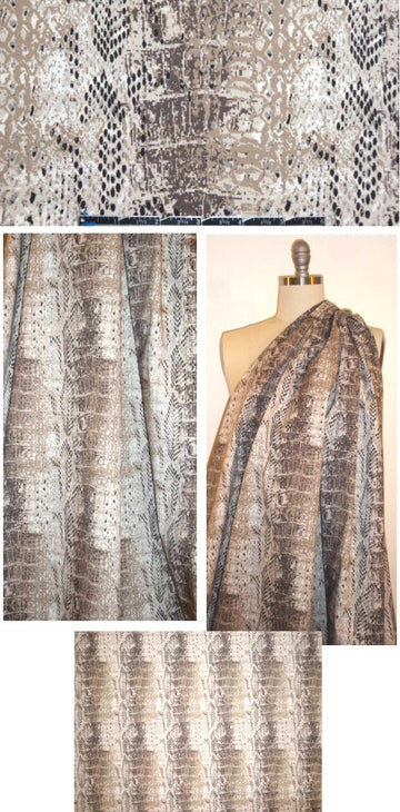 Italian water resistant reptile print cotton twill