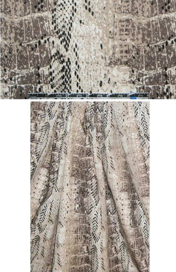 NY designer taupey gray python cotton twill 1.75 yd