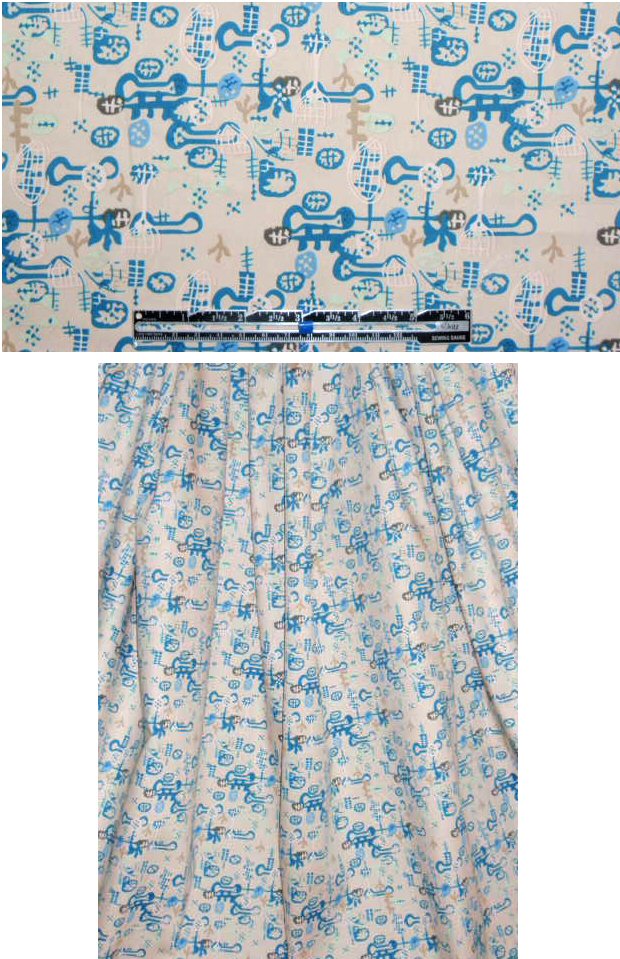 NY designer quirky graphic cotton woven 1.66 yds