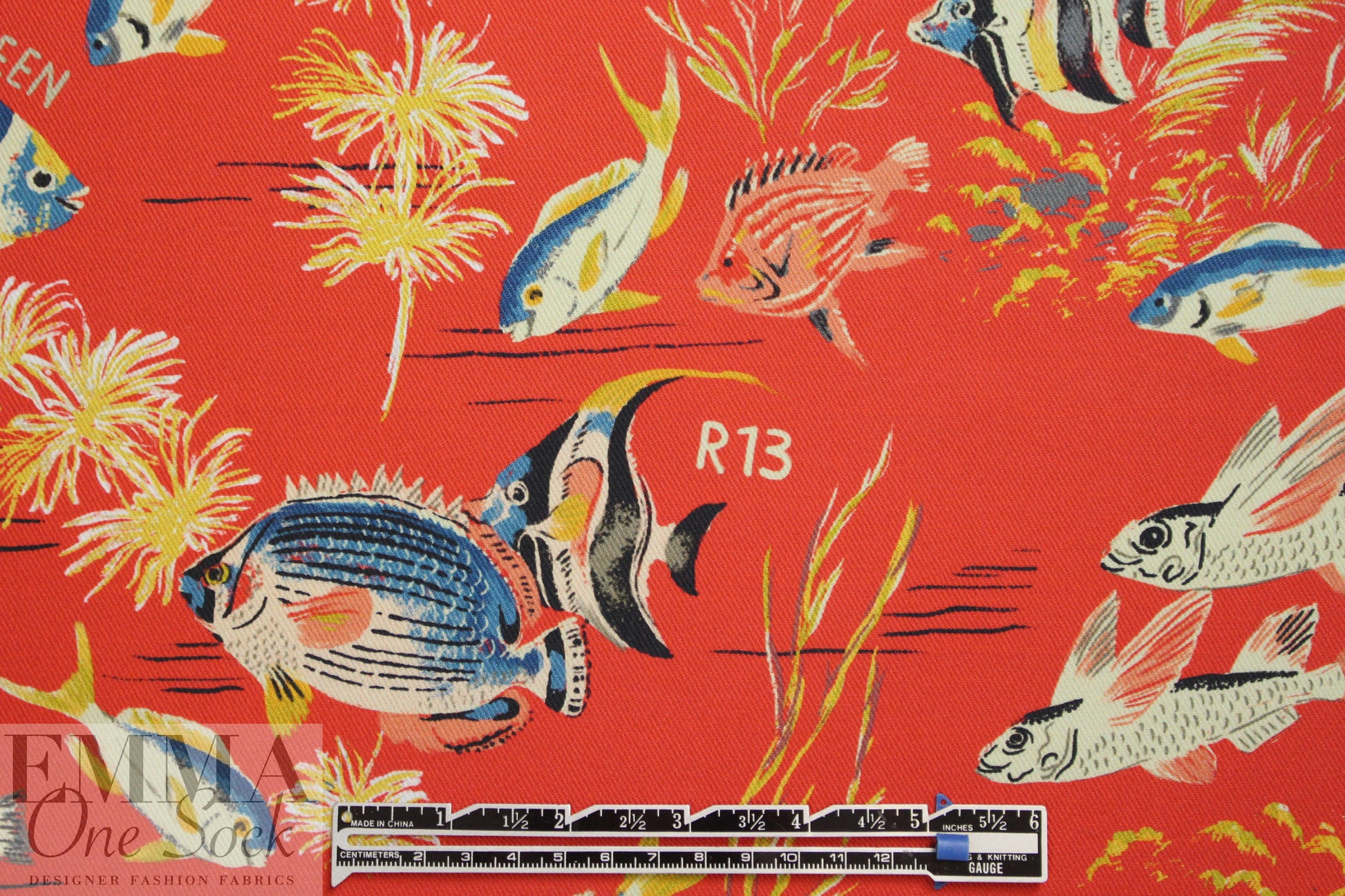 R l3 'something fishy' cotton stretch twill