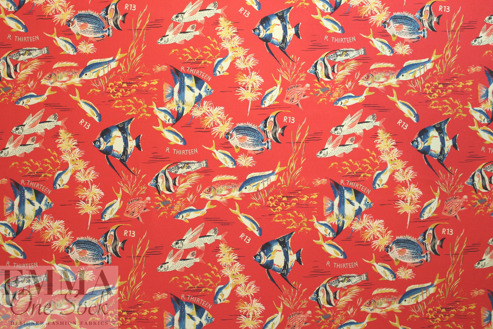 R l3 'something fishy' cotton stretch twill 2 yd