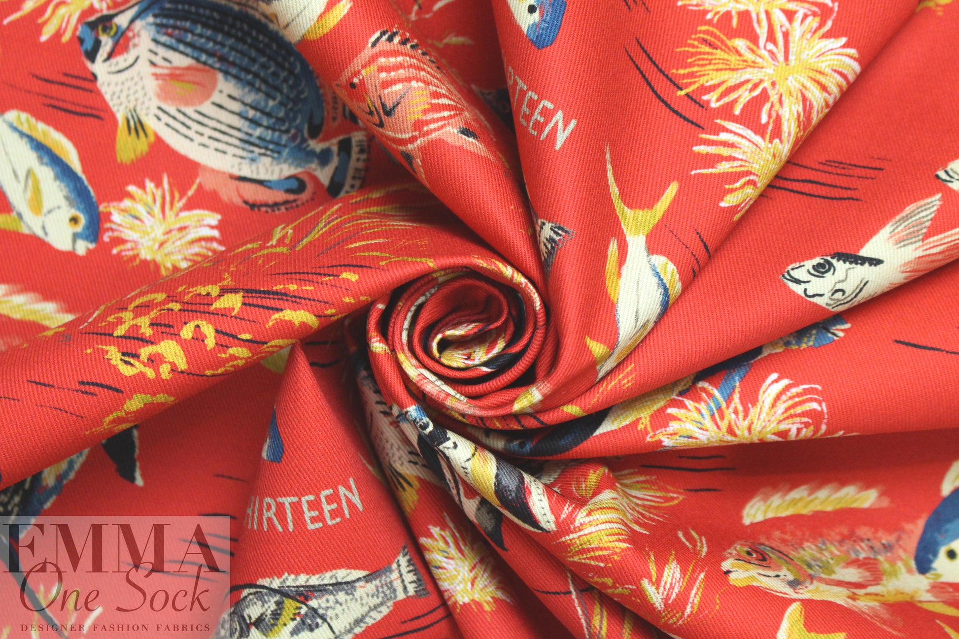 R l3 'something fishy' cotton stretch twill 2 yd