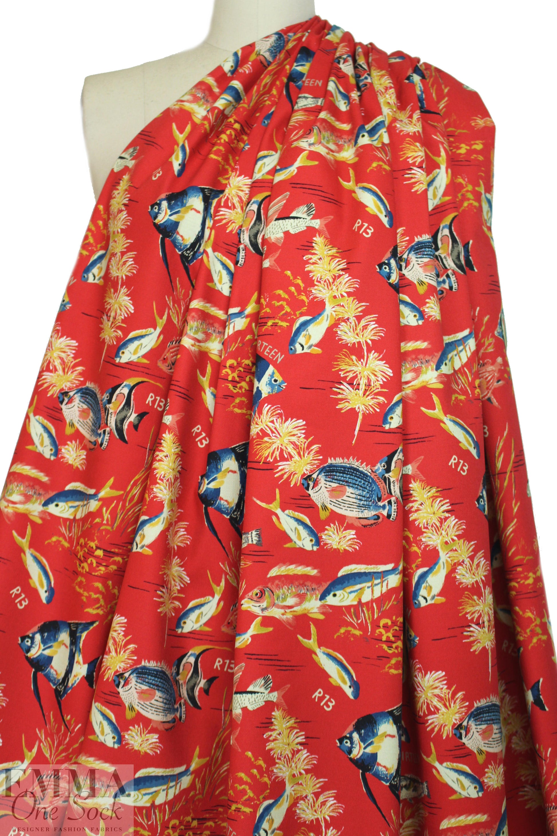 R l3 'something fishy' cotton stretch twill 2 yd