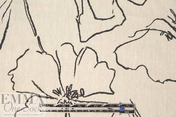Whit NY rustic cotton woven - pen and ink floral 1.875 yd