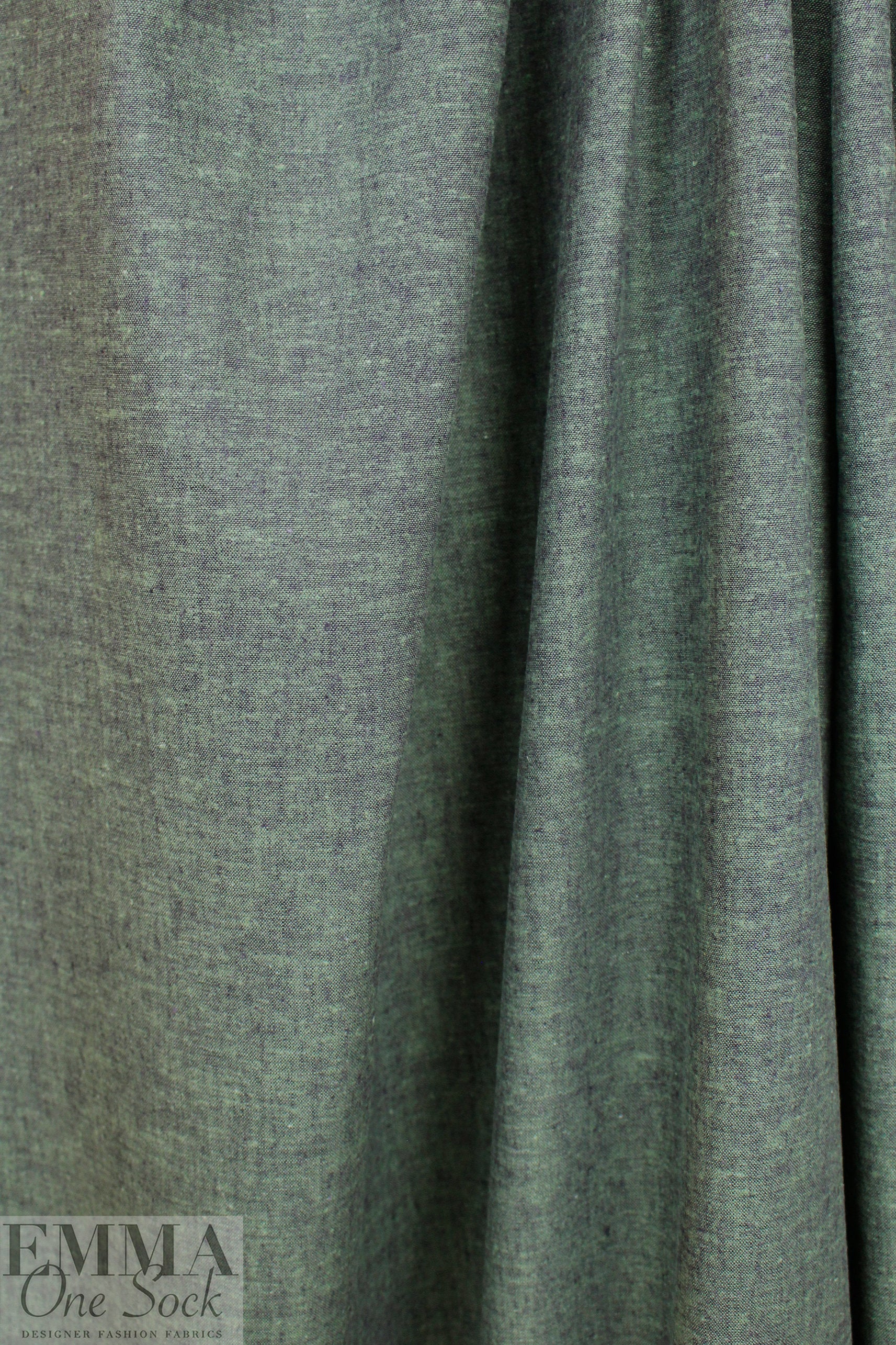 cotton/linen melange shirt weight woven - hedge/black .75 yds