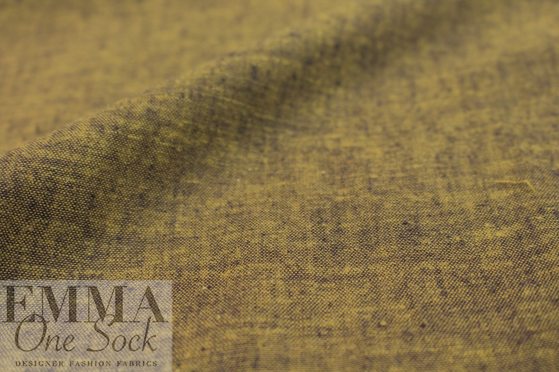 cotton/linen melange shirt weight woven - golden/black 1.66 yd