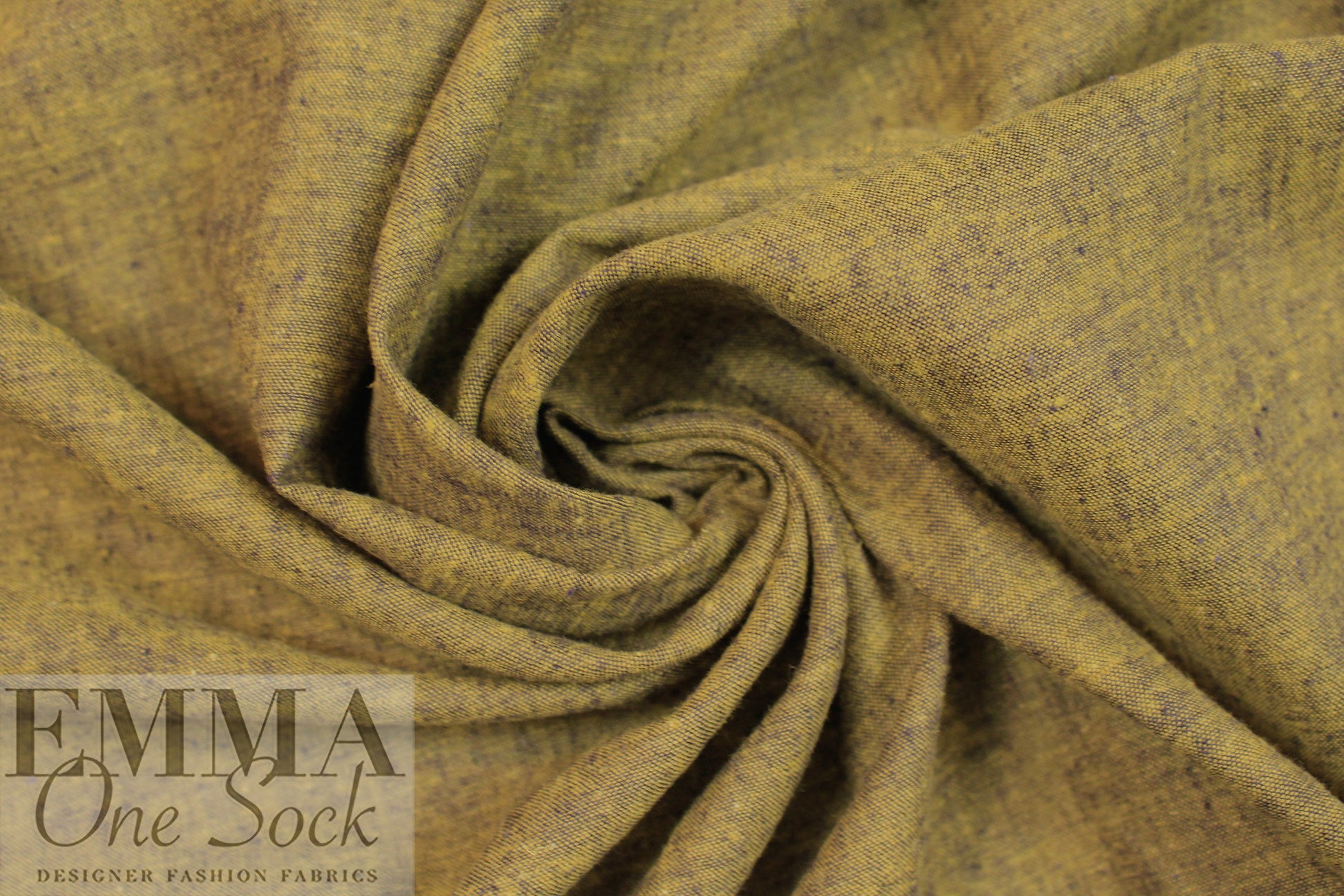 cotton/linen melange shirt weight woven - golden/black 1.66 yd