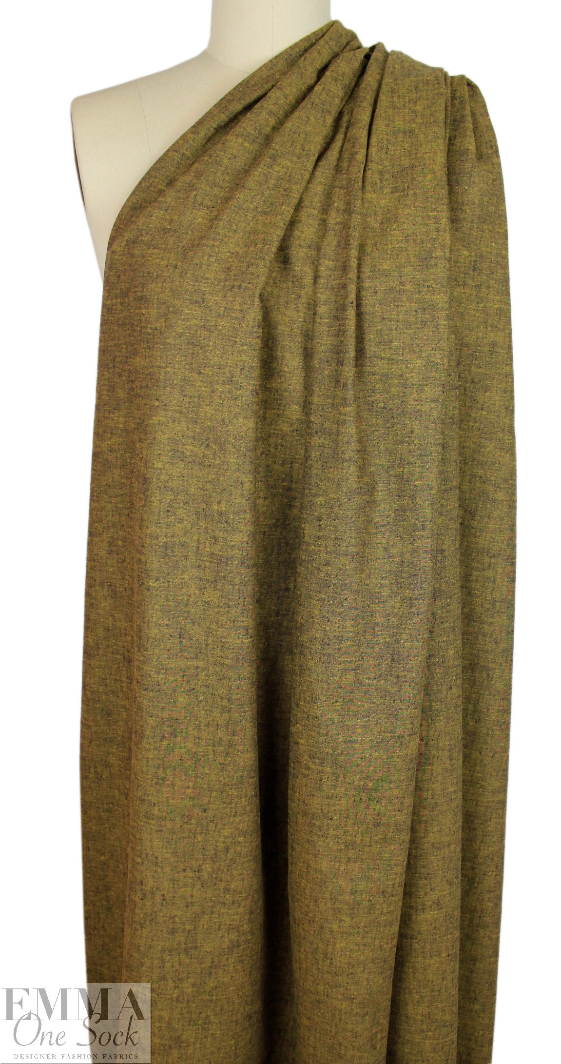 cotton/linen melange shirt weight woven - golden/black 1.66 yd