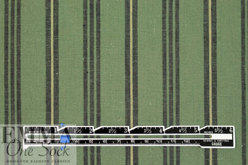 cotton/linen shirt weight striped woven - hedge/black 1.25 yds