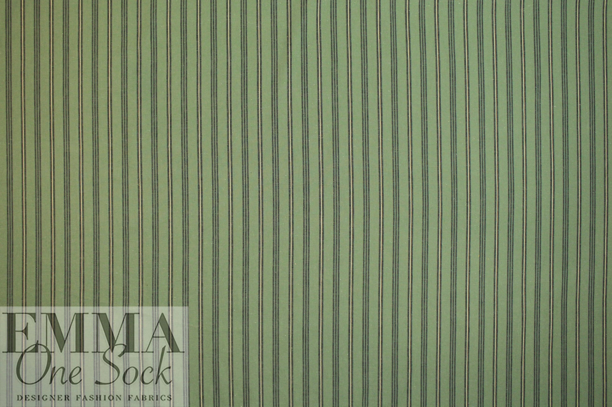 cotton/linen shirt weight striped woven - hedge/black 1.625 yd