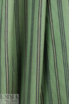 cotton/linen shirt weight striped woven - hedge/black 1.25 yds
