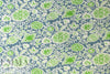 NY designer deco floral cotton poplin - slate/lime