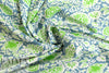 NY designer deco floral cotton poplin - slate/lime
