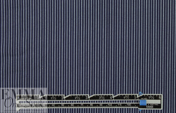 Italian thin stripe cotton poplin - dark navy 1.625 yds