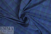 NY designer textured yarn dyed stretch plaid - navy/teal/purple