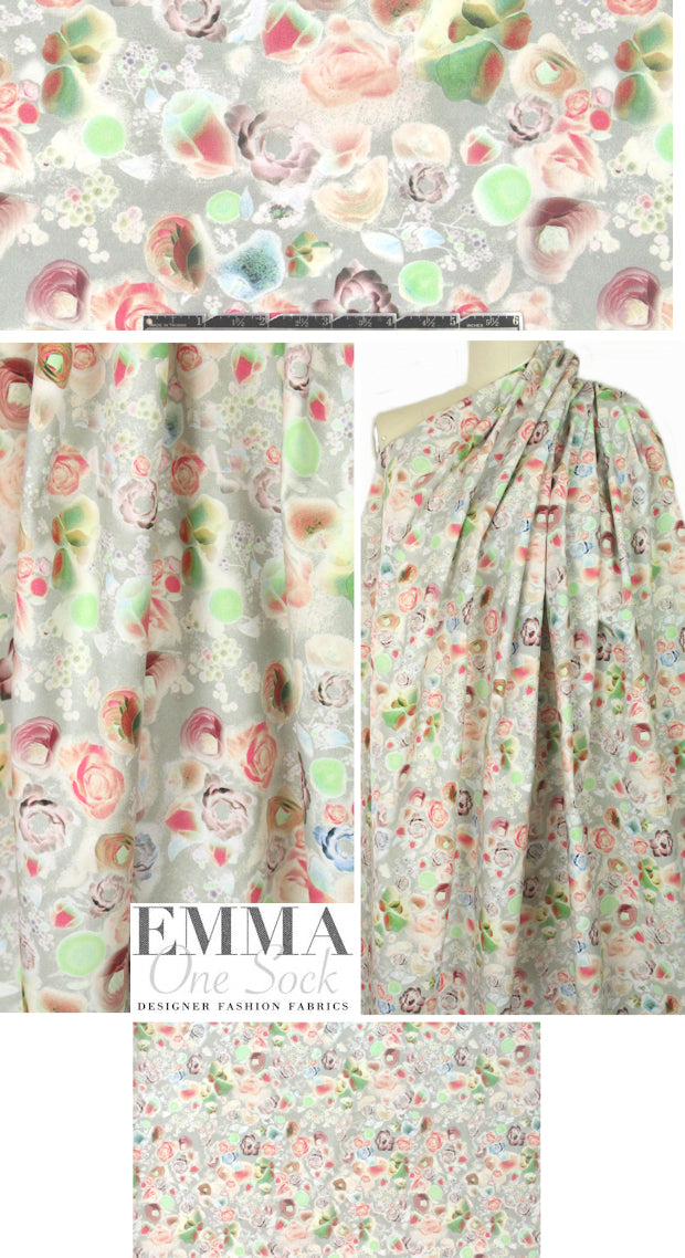 NY designer cotton poplin - whispering flowers