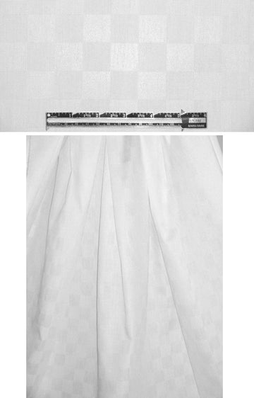 Swiss checkerboard design cotton damask - white