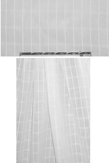 The0ry grid design cotton voile - white on white