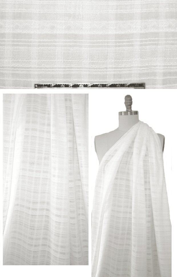 Rebecca Tayl0r fancy weave white cotton gauze