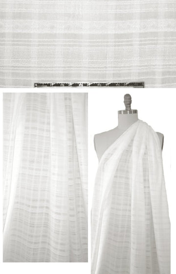 Rebecca Tayl0r fancy weave white cotton gauze