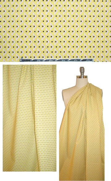 Sun0 lemon/gray graphic cotton poplin woven 1.5 yds