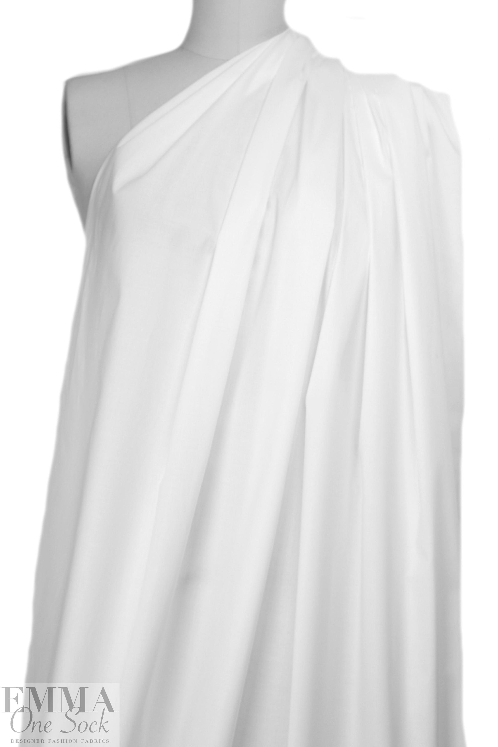 Italian cotton stretch shirting - white 1.66 yd