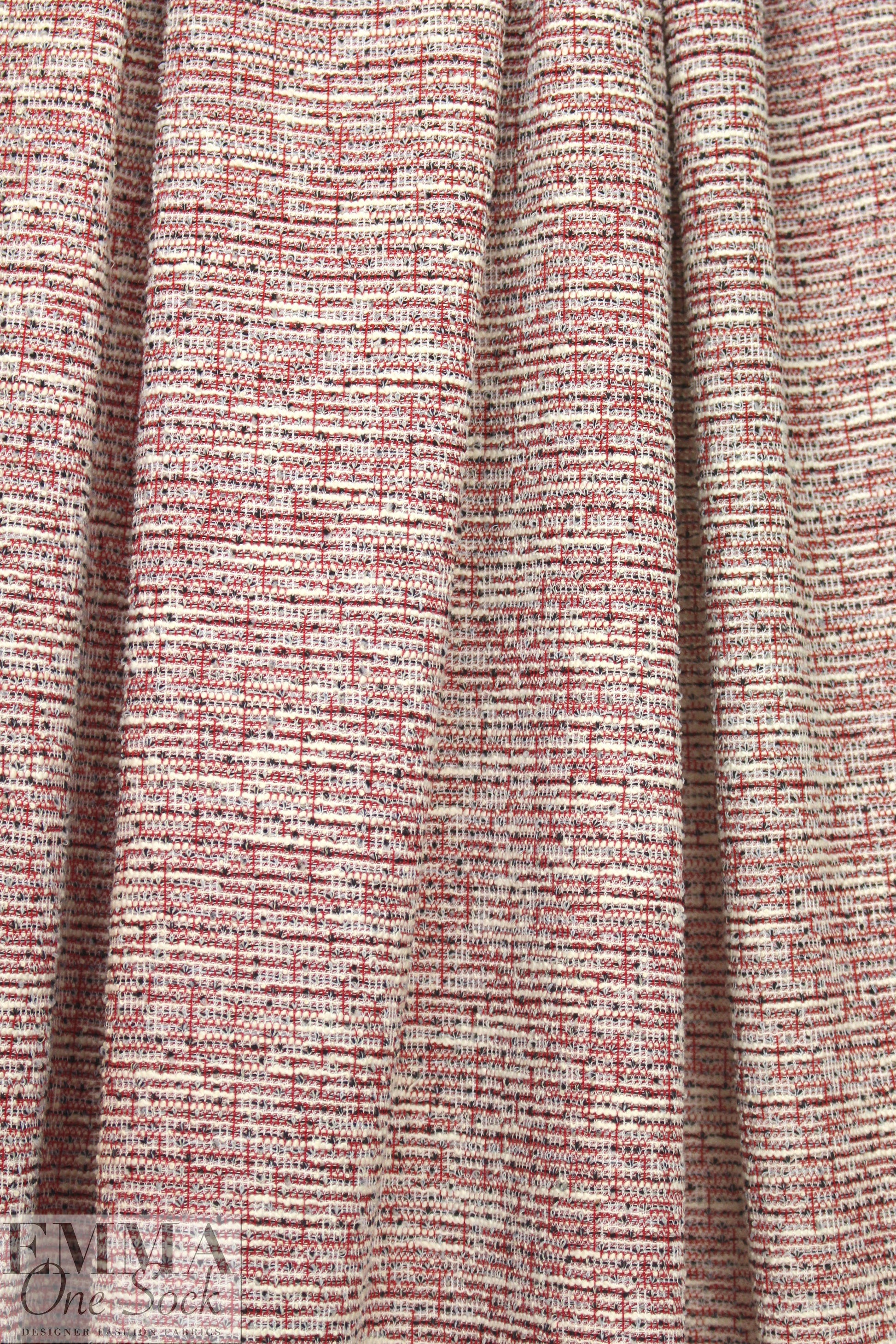 NY designer tweedy lightweight sweater hybrid - red
