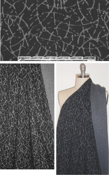 Italian 2-ply cotton blend 'crackle' design knit