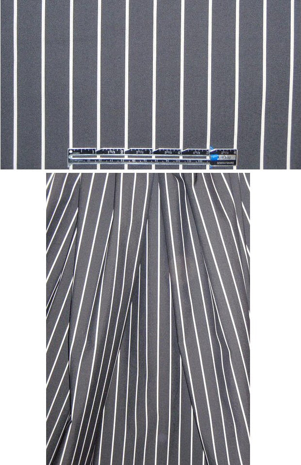 Italian black with stripes cotton stretch denim